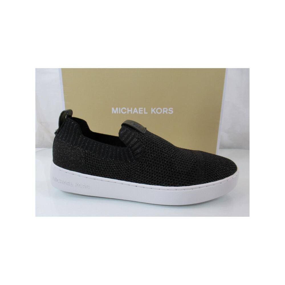 Michael Kors Juno Knit Slip On Sneaker Metallic Stretch Black / Bronze